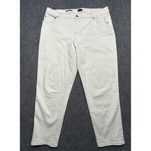 Talbots Everyday Relaxed Jeans Womens 20W‎ White Straight Leg Stretch Denim